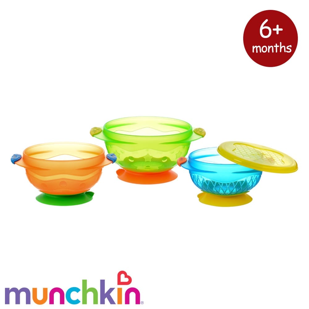 Munchkin StayPut Suction Bowls - 3 Packs