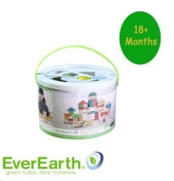EverEarth 50 Pcs Building Blocks Set with bucket &shape sorting lid